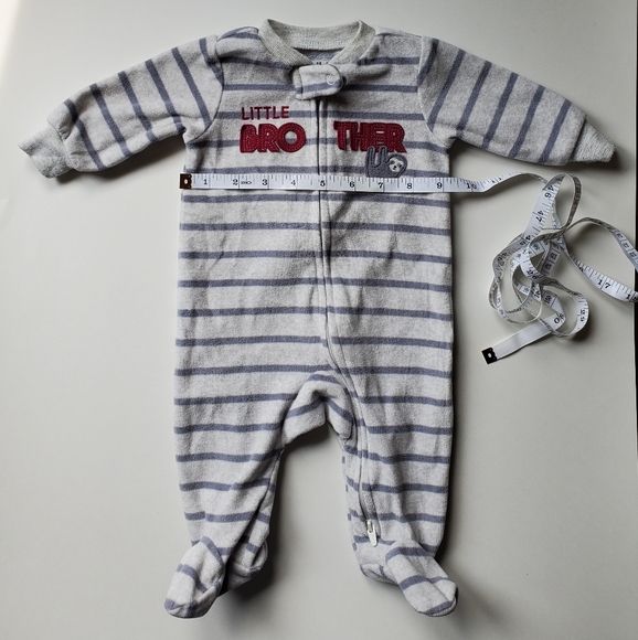 Child of Mine Striped Grey Sleeper for Baby Boy - Picture 3 of 9